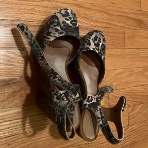Rachel Comey clog style sandals, leopard pattern, size 8